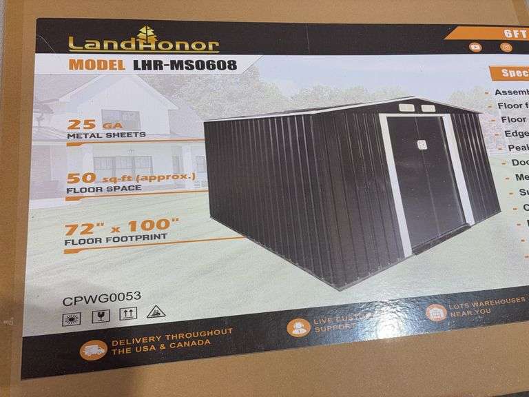 Land Honor: 6'x8' Metal shed